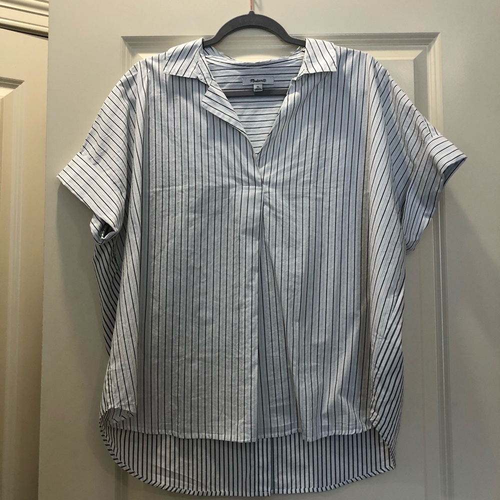 Madewell Striped V-neck Top